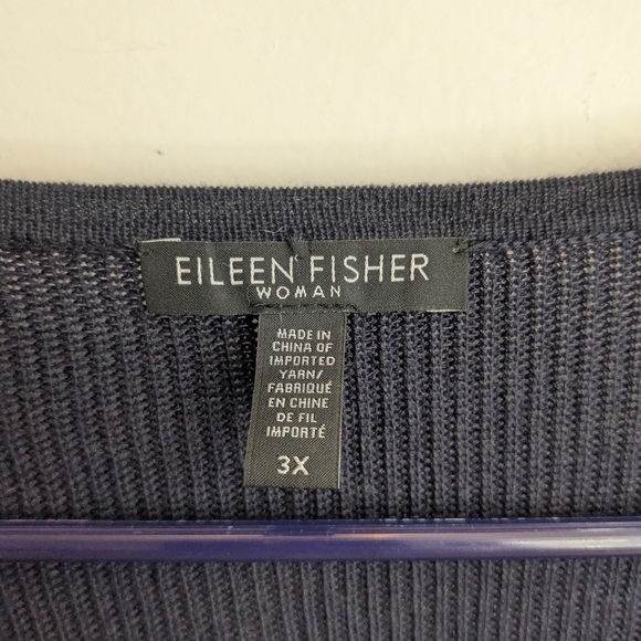 Eileen Fisher Tencell Silk Colorblock Sweater - Picture 3 of 5
